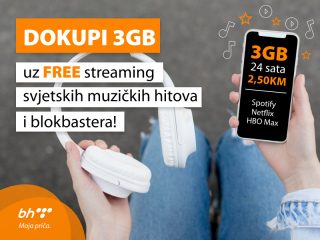 Dokupi 3 GB uz free streaming svjetskih muzičkih hitova i blockbustera!