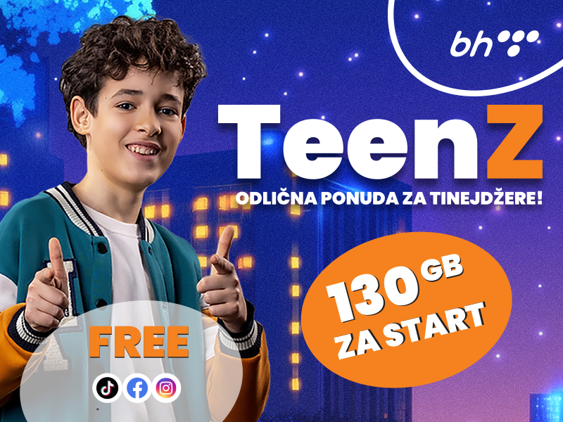 TeenZ paket BH Telecom – 130 GB mobilnog interneta za početak školske godine